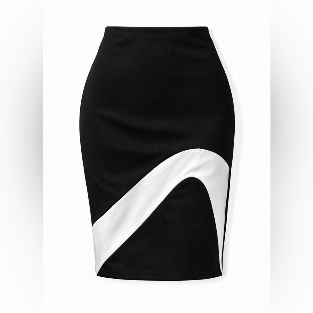 Boohoo Black and White Pencil Skirt - Picture 2 of 3